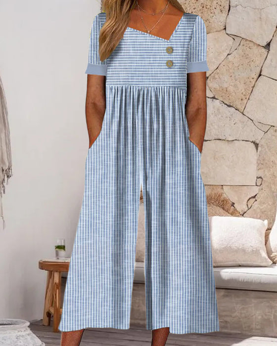 Pinstripe casual jumpsuit