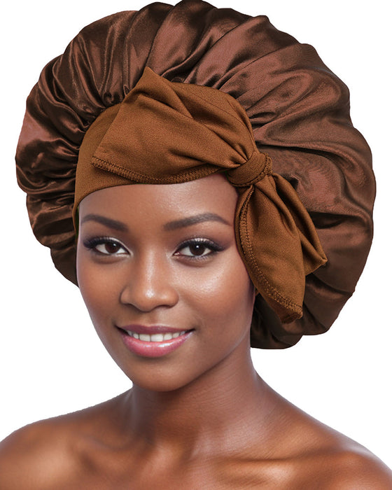 Silk night sleeping cap bonnet