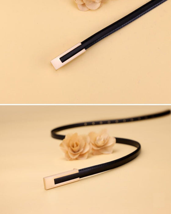 Simple retro solid color thin belt