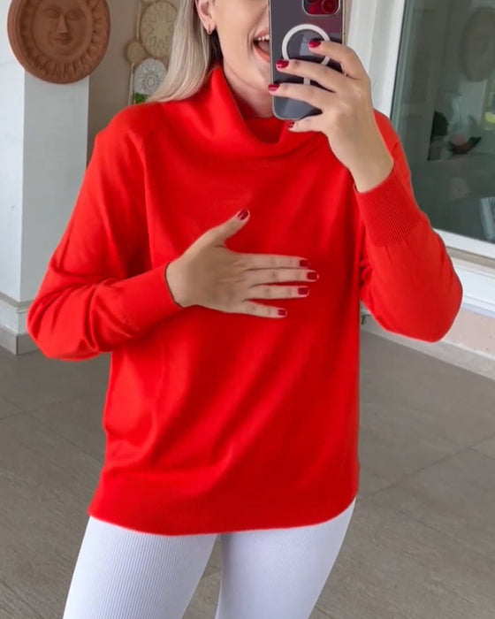 Pullover enfärgad polotröja